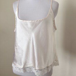Camisole L Pink Lace on bottom  Deep scoop back .